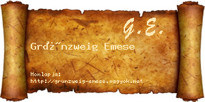 Grünzweig Emese névjegykártya